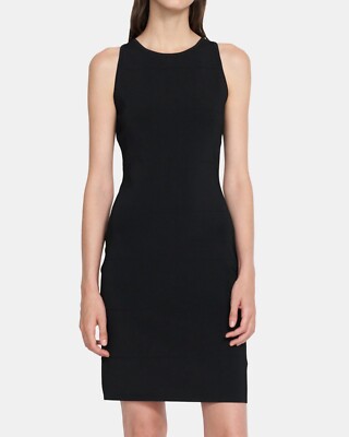 NWT Theory Womens Sleeveless Fitted Pointelle Dress Black Glossed P 00 $375  XS | eBay