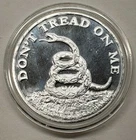 1oz Silver Don't Tread On Me Snake 1773 Boston Tea Party Silver Round Coin