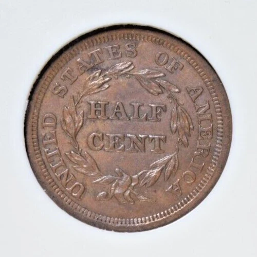 1857 BRAIDED HAIR HALF CENT ~ AWESOME NGC MS64 BN! - Image 4 of 4