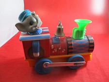 Elephant Loco Musician Modern Toys Company Japan Tin Toy Elephant Train w/ Bell