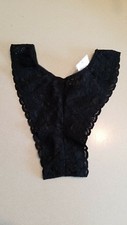 VINTAGE 80 NYLON MONTGOMERY WARD ONE SIZE BLACK LACE PANTIES NEW 