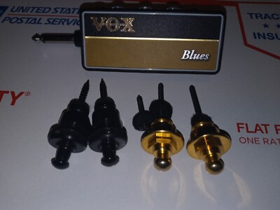 Vox Blues Amplug Headphone Amp Schaller S Strap Locks Black Gold Lot Guitar Bass