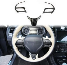 Carbon fiber Interior Steering Wheel Cover Trim For 15+ Chrysler 300 Accessories