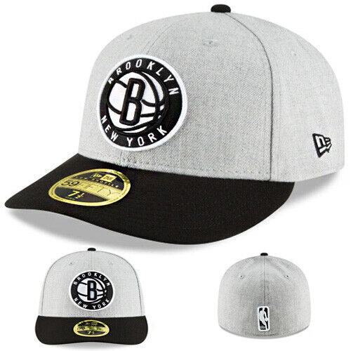 Brooklyn Nets New Era  "Low Crown" 59FIFTY Fitted Hat-Gray/Black - Picture 1 of 6