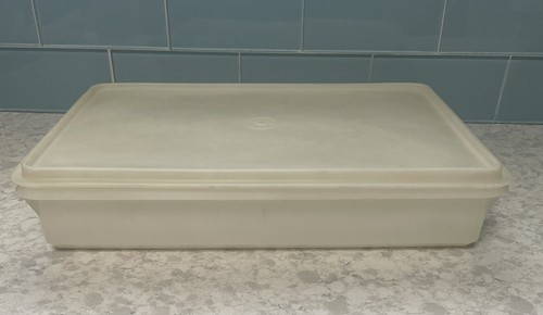 Vtg Tupperware Rectangle Deli Meat Cheese Container 794-8 With Lid 795-9 White