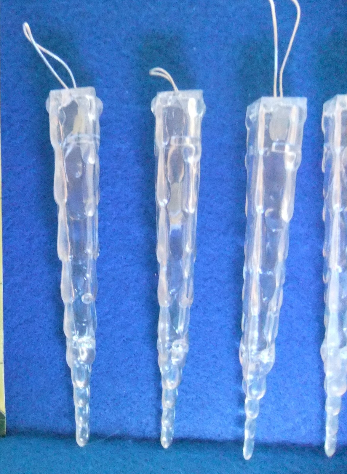 28 Vintage Christmas Tree Ornaments Clear Plastic Shimmering Icicles