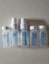 5 Dr Brown's 4oz Baby Bottles - 2 With Nipples And Vents 3 Storage Bottles