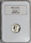1945-S Mercury Dime NGC MS66 Old Fatty Holder #5FUJ