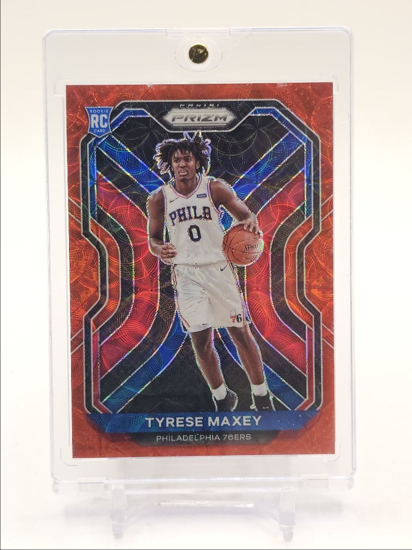 TYRESE MAXEY 2020-21 PANINI PRIZM ROOKIE RED CHOICE 76ERS RC /88 Q3483
