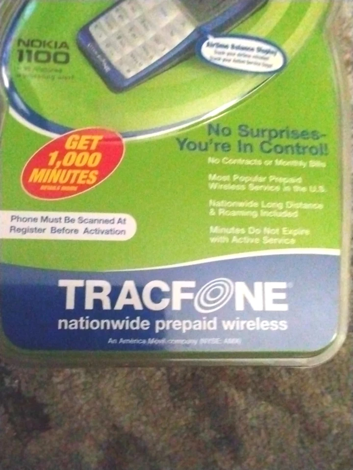 RARE VTG Nokia 1100 Tracfone Nationwide Prepaid Wireless Phone/Factory Sealed - Image 2 of 4