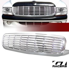 For 1997-2004 Dakotadurango Chrome Horizontal Billet Front Hood Bumper Grille