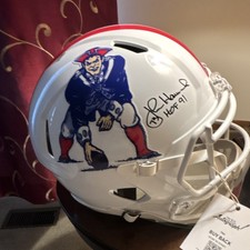 John Hannah New England Patriots Full Size Replica Helmet Signed Original