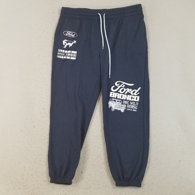 Ford Sweatpants Boys XXL 20 Navy Blue Bronco One Wild Horse Graphic Joggers Logo