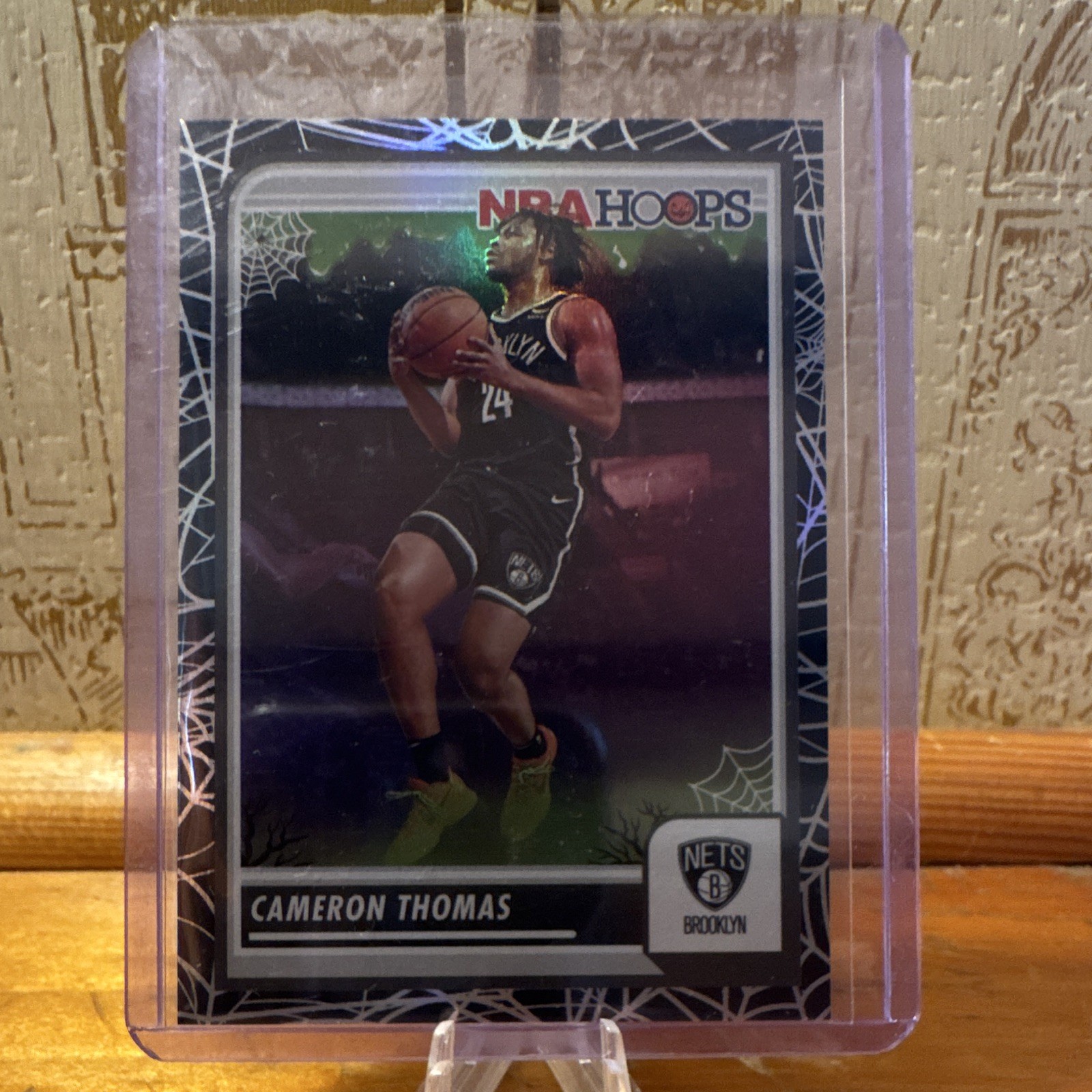 Panini 2023-24 Haunted Hoops Cameron Thomas Holo Webs #130 Brooklyn Nets