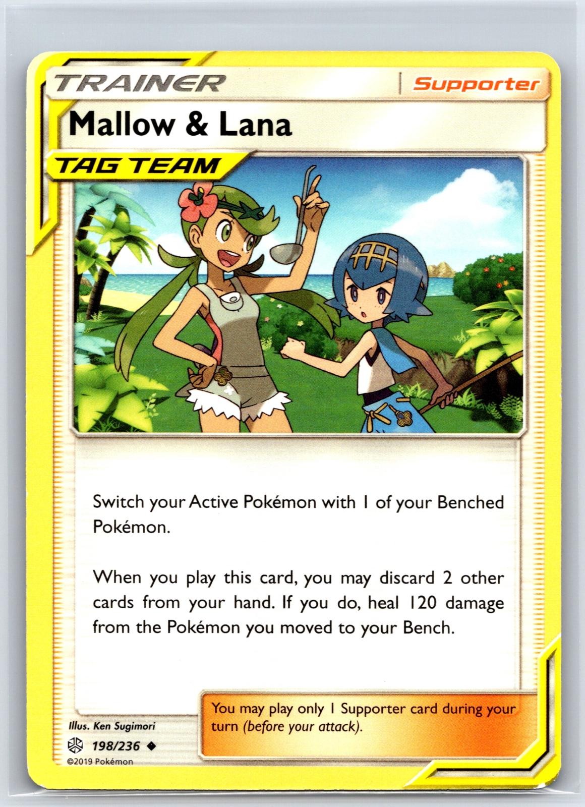 Mallow & Lana 198/236 Uncommon Cosmic Eclipse Pokemon NM/M 526c-21
