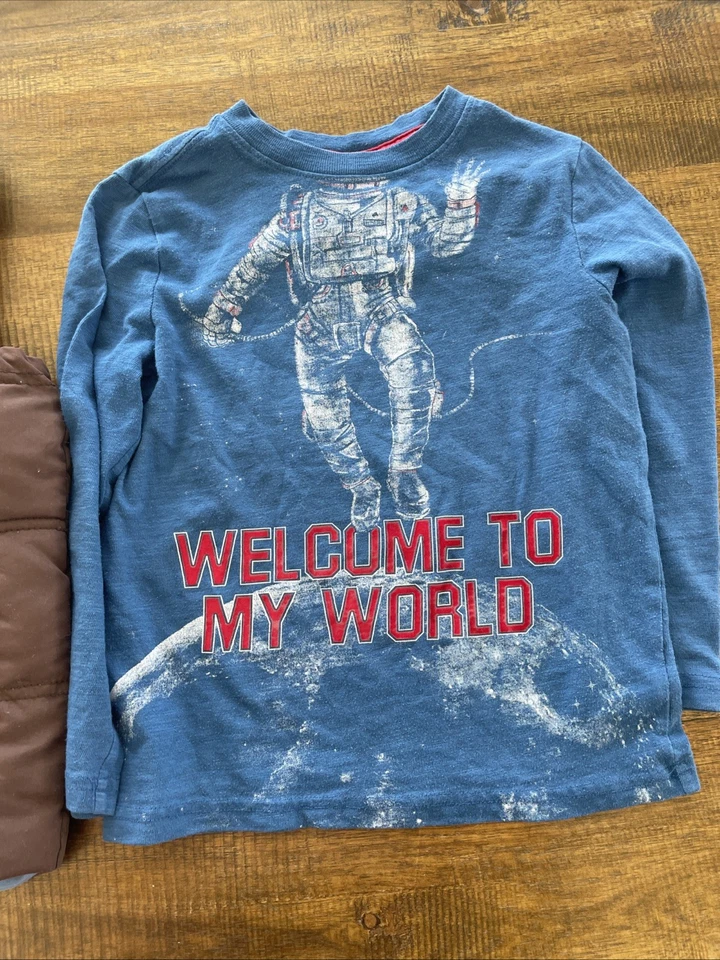 Set Of 3 (size 4/5) Brown Zip-Up Puffer Vest with  Collar + 2 Long Sleeves - Image 3 of 4