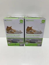 (2) SoPhresh XL Litter Box Liners 43” x 21" x 2 MIL (30 Liners) Drawstring Liner