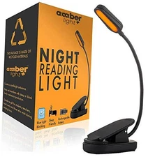 + Giftable Amber Book Light - Blue Light Blocking - Night Reading Booklight 