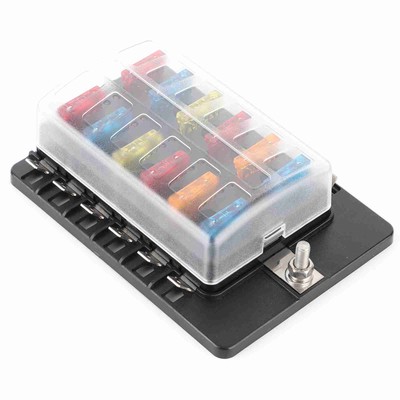 :12 Way Box Kit Blade Block Holder With LED Indicator For Car Truck