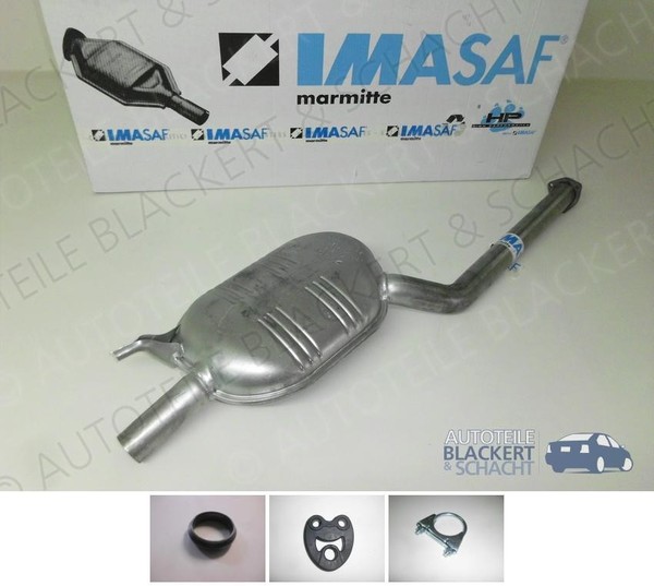Imasaf Auspuff Mitteltopf + Anbauteile für Mercedes-Benz W124 S124 250TD + 300TD-image