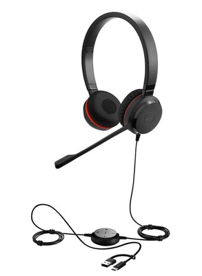 Jabra Evolve 30 II, Microsoft Teams Certified Stereo Corded Headset with Call Co