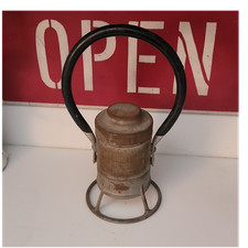 Vintage Metal Railroad Lantern with Black Han...