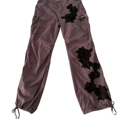 Y2K Vintage EXPRESS | Purple Velvet Accent Baggy Convertible Cargo 