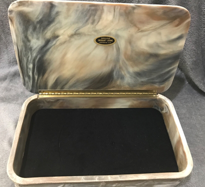 Genuine Incolay Stone Handcrafted Jewelry Box Rectangular Ships