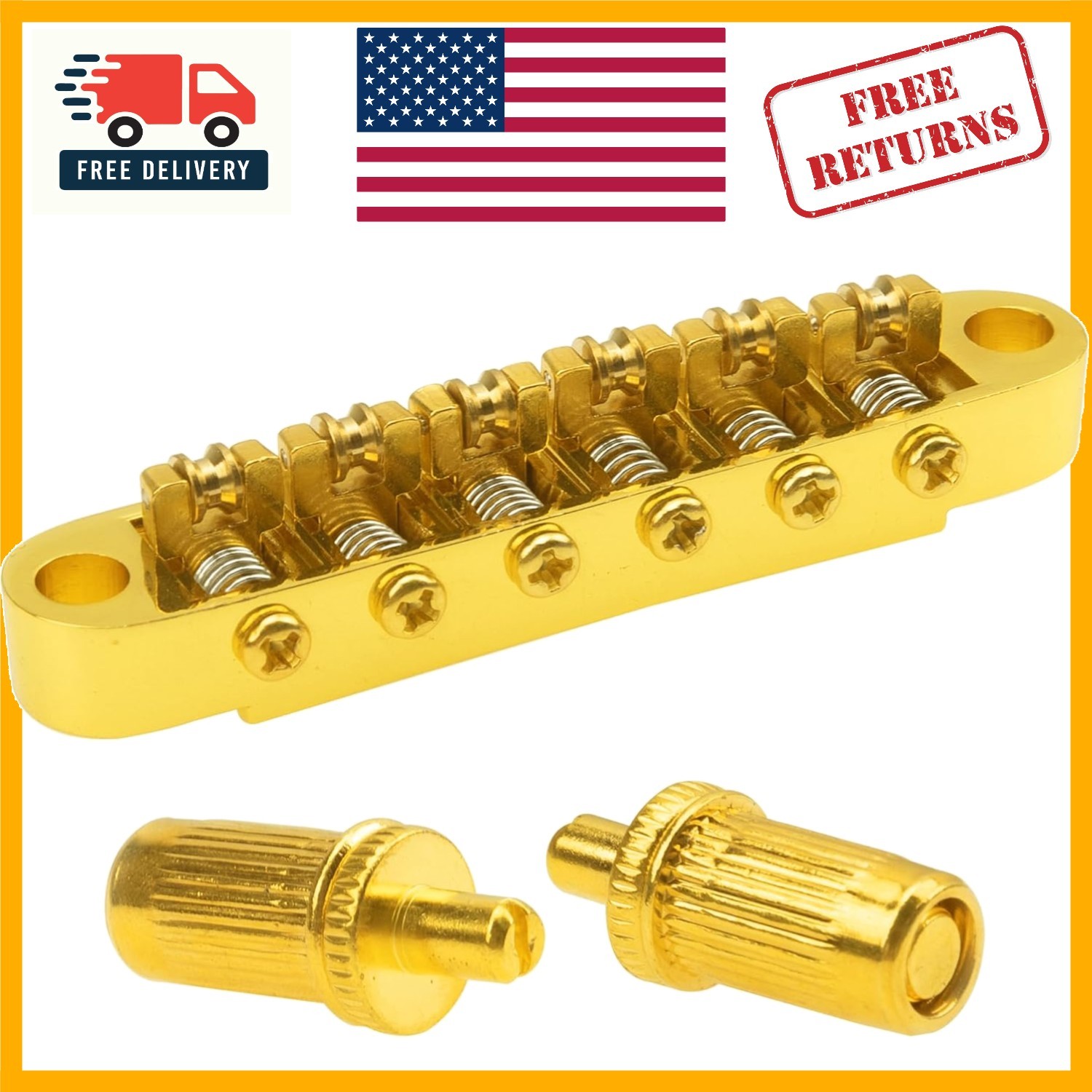 Les Paul-Compatible Golden Roller Saddle Bridge - Easy Installation & Durability