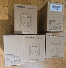 Lot of 5 Wall Outlet Extender USB Wall Charger - POWRUI Multi Plug - NEW