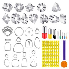 GCRWVS 60 Pcs Polymer Clay Tools Set, Earring Making Kit, 51 Shapes Stainless...
