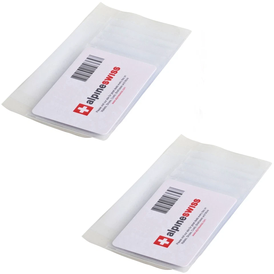 Alpine Swiss Set of 2 Checkbook Plastic Insert 6 Page Card Holder Picture Window - Image 4 of 4
