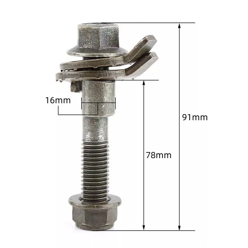 4Pcs 16mm Car Four Wheels Alignment Cam Bolt Kit Adjustable Camber Caster Parts - Image 3 of 4