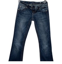MISS ME JEANS SIGNATURE-RISE BOOTCUT WOMENS SEQUENCE EMBELLISHMENT SIZE 25X33