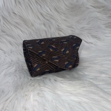 Stafford Executive 100% Silk Tie Brown & Blue Geometric Made in USA