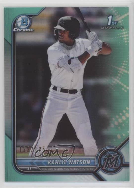 2022 Bowman Chrome Prospects Aqua Refractor 122/125 Kahlil Watson #BCP-3 o8g