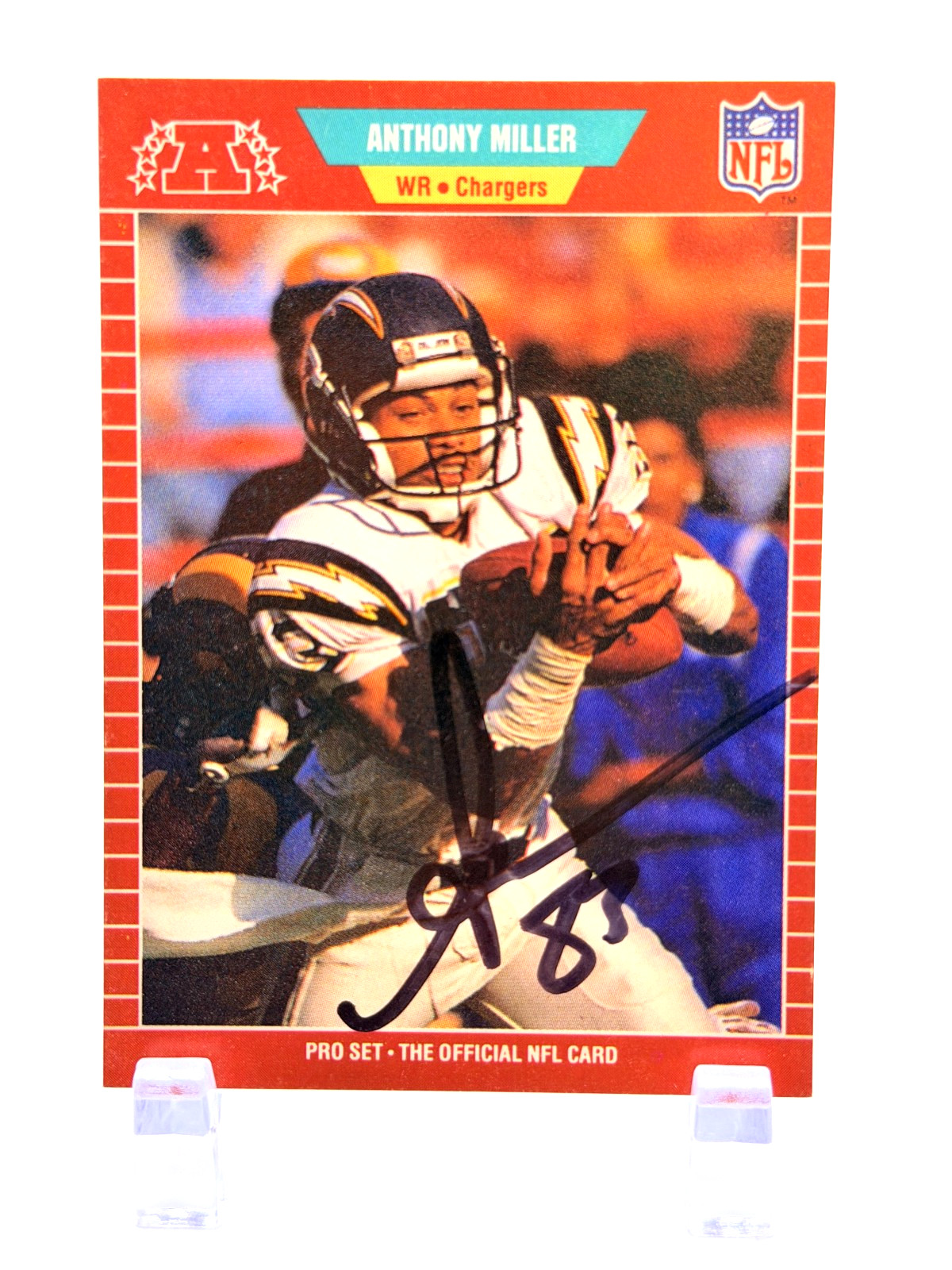Anthony Miller 1989 Pro Set Chargers Football Rookie Card #363 RC On-Card Auto