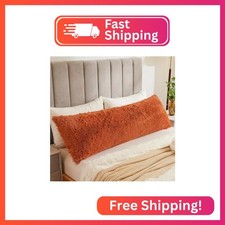 LIFEREVO Fluffy Body Pillow Cover 20"x54", Ultra Soft Faux Fur Long Bed Pillowca