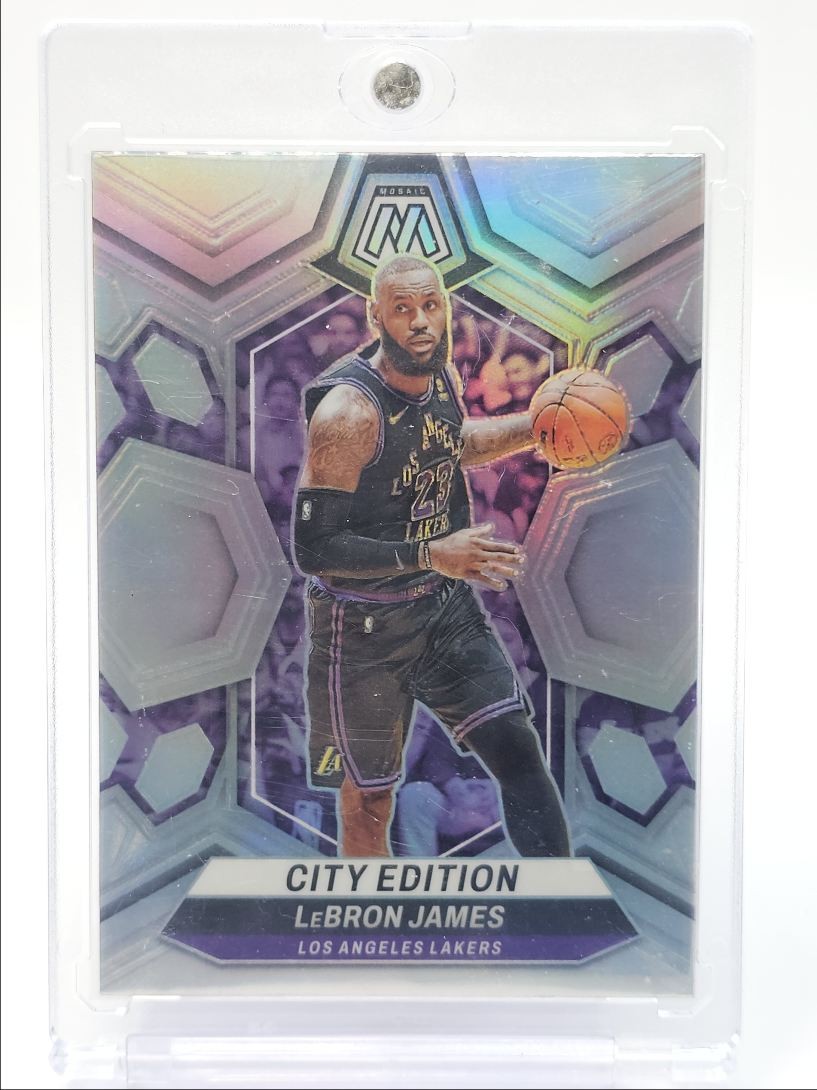 LEBRON JAMES 2023-24 MOSAIC CITY EDITION SILVER PRIZM LAKERS Q5415