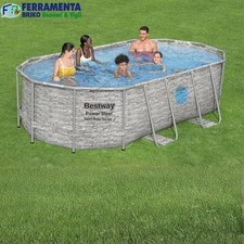 Bestway Piscina Fuoriterra Ovale Piscina Esterna Giardino Ø 427x250x100 cm 56714