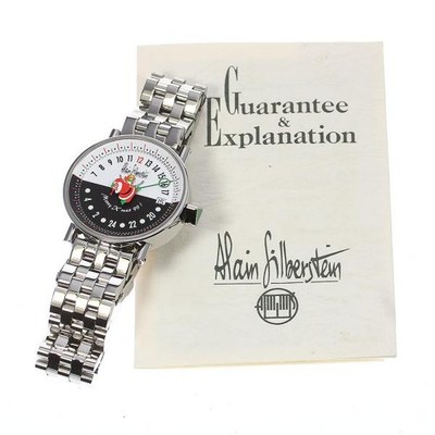 Alain Silberstein VH13 35mm SS White / Black Dial Automatic Date Watch #C16093