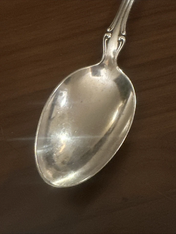 Colher de servir antiga de 1800 GORHAM prata esterlina 8,75” Fleur de Lis Cromwell - Imagem 2 de 4
