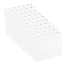 12Pcs 3x4" Wall Mount Acrylic Sign Holder with Tape for Office, Clear