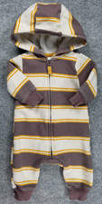 Baby Boy Clothes Carter's 3 Month Brown & Yellow Striped Hooded Outfit