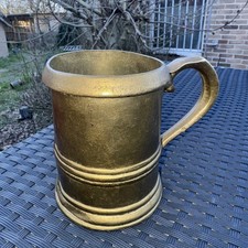 879/ Messing Krug MASSIV  Art Deco / Mid-Century H&ouml;he 14cm