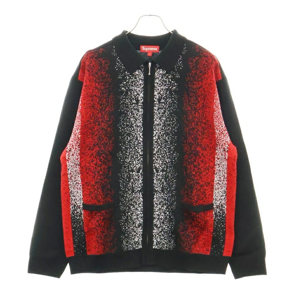 Cardigan zippé rayé dégradé Supreme taille L 22Ss Fo017