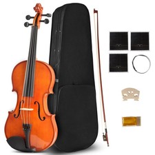 Ceciliec 16 Inch MA250 Acoustic Viola, Varnish Solid Wood Viola with Case, Bo...