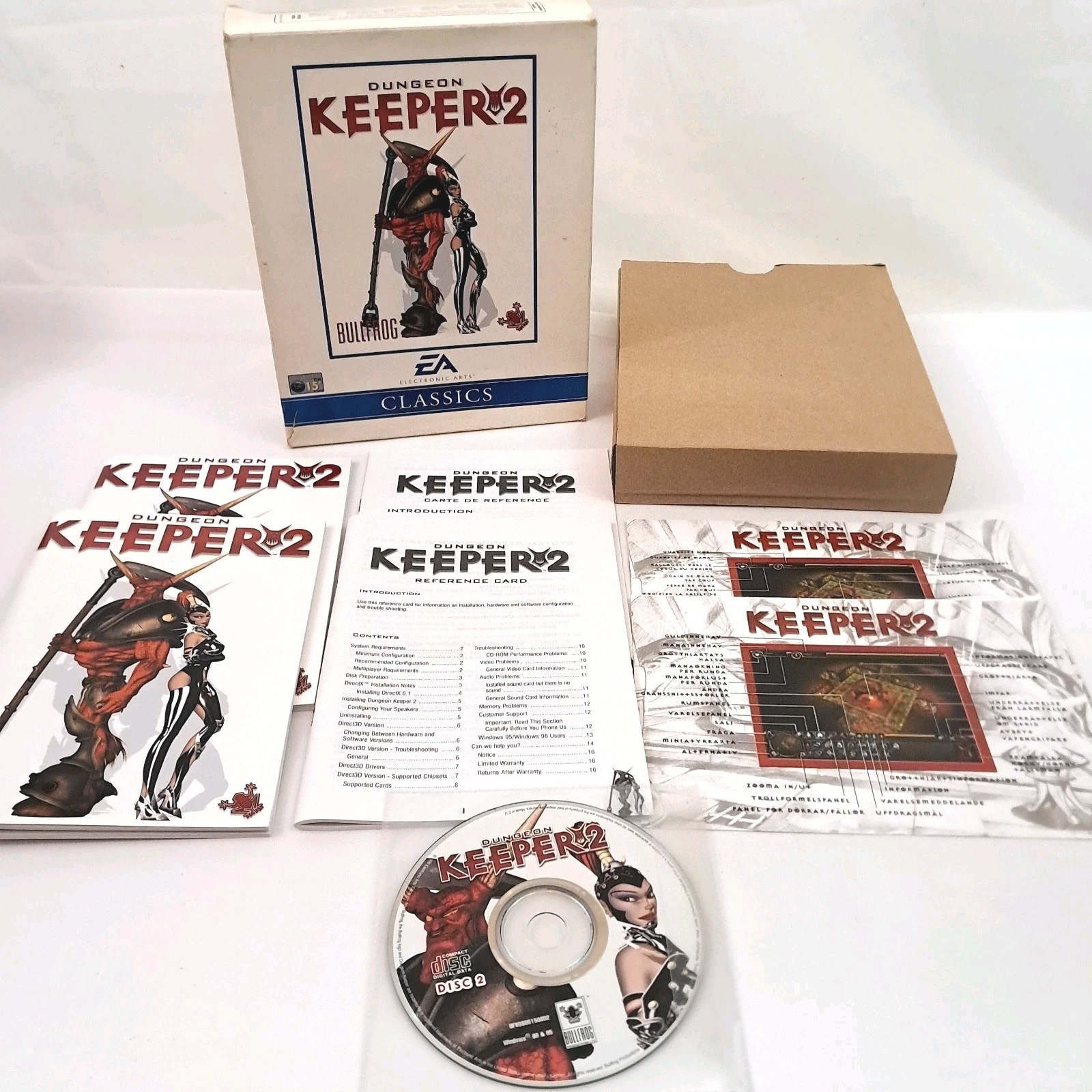 Dungeon Keeper 2 Classics PC Big Box PC Game Bullfrog INCOMPLETE