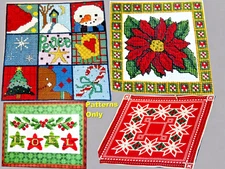 Winter Sampler Poinsettia Hardanger Christmas Star Noel CROSS STITCH PATTERNS