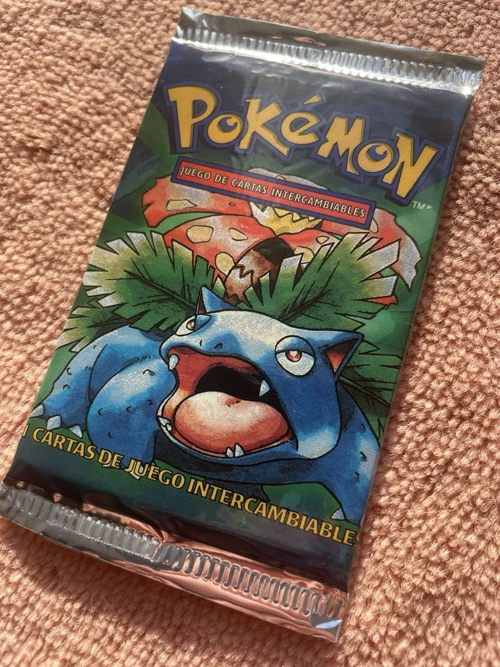 New Factory Sealed Pokémon Base Set Booster Spanish Venusaur Artwork 1999 WOTC - Image 3 of 4